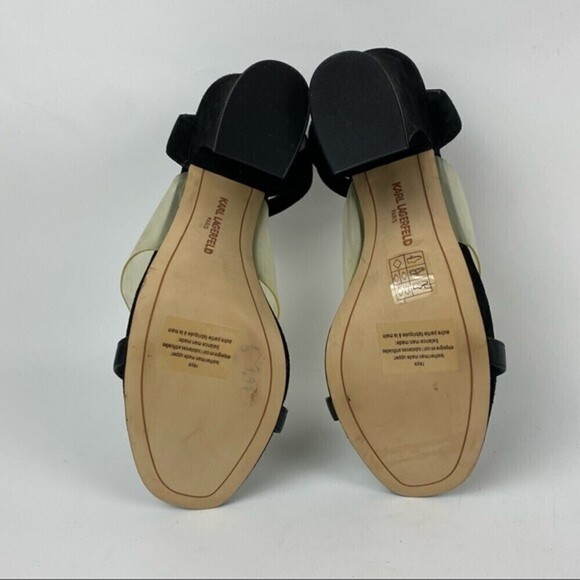 Karl Lagerfeld Paris Raya Block Heel Sandal Womens Size 8M Black Ankle Strap - Picture 6 of 9
